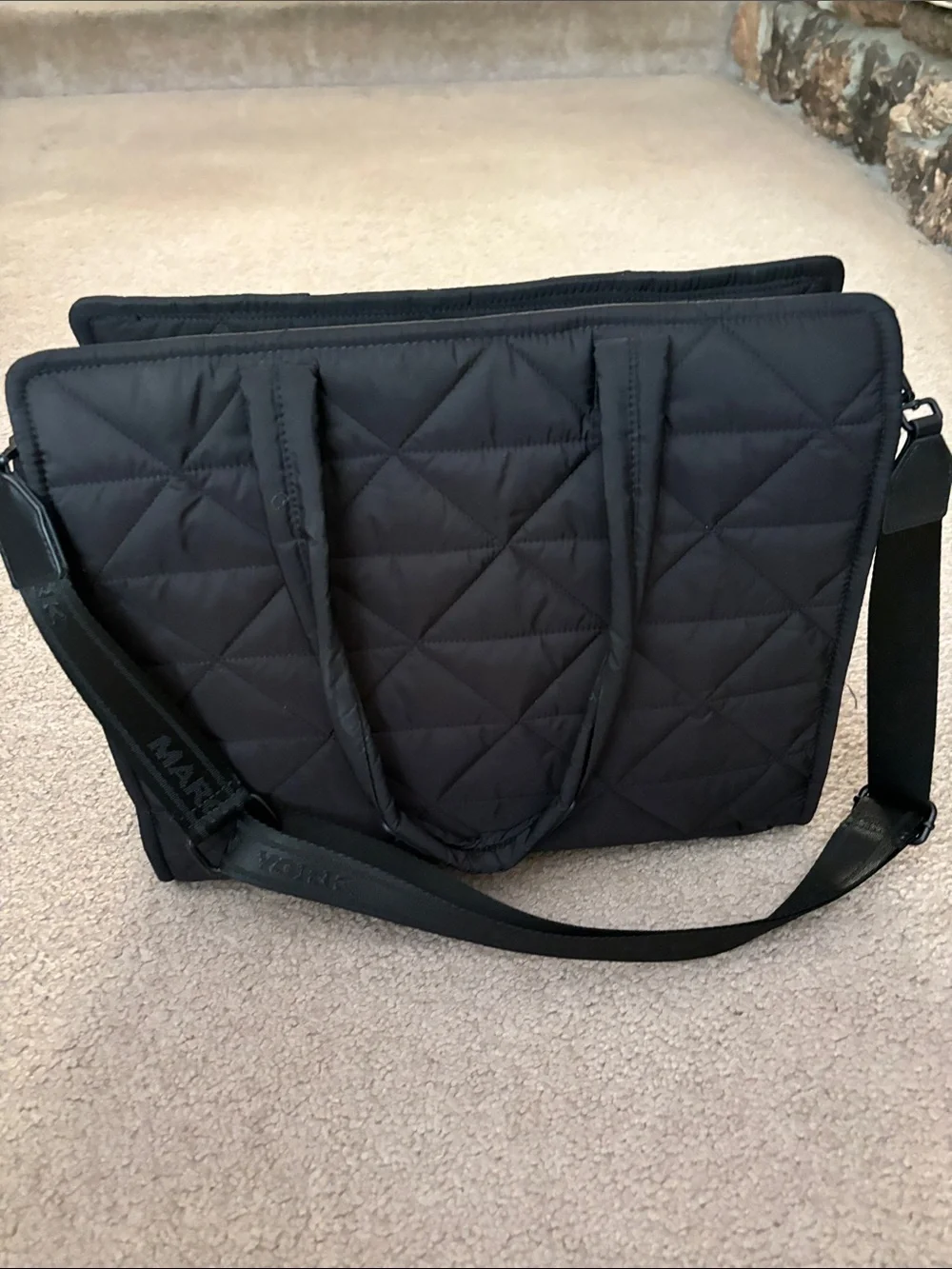 Marc New York Quilted Black Laptop Tote